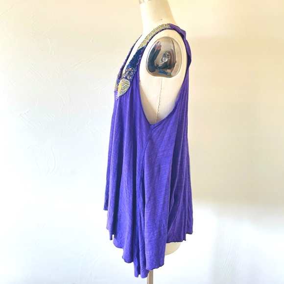 Free People Flowy Purple Racerback Top - Picture 2 of 7